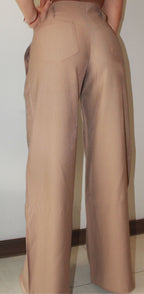 CREAM HIGH RISE WIDE LEG
