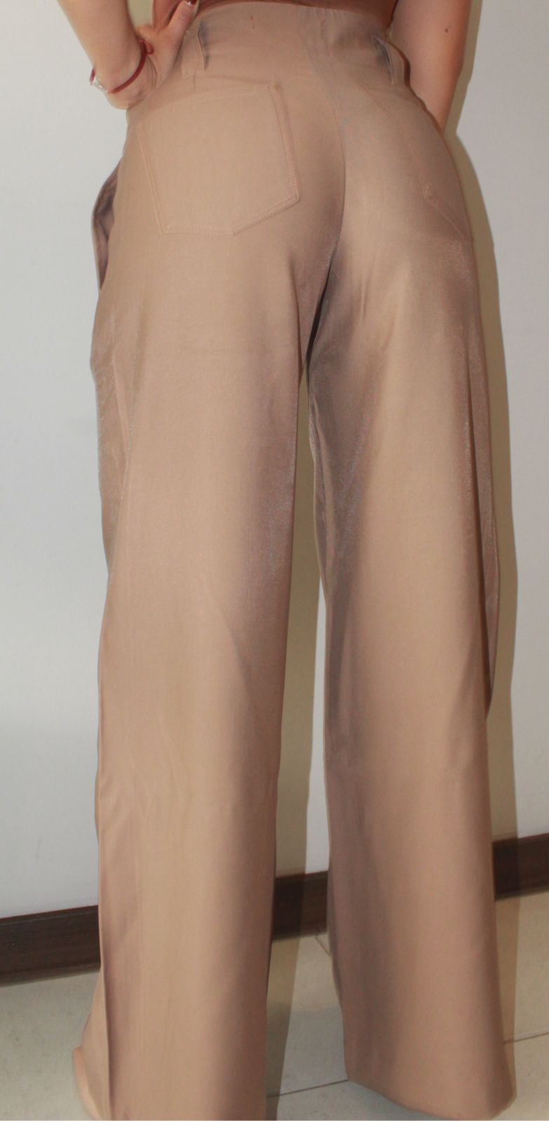 CREAM HIGH RISE WIDE LEG