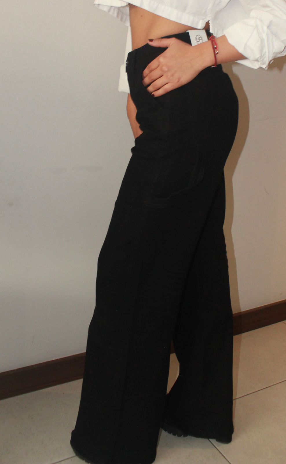 BLACK HIGH RISE WIDE LEG
