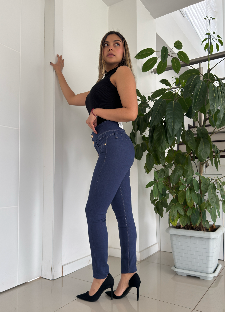 INDIGO HIGH RISE PUSH UP SKINNY