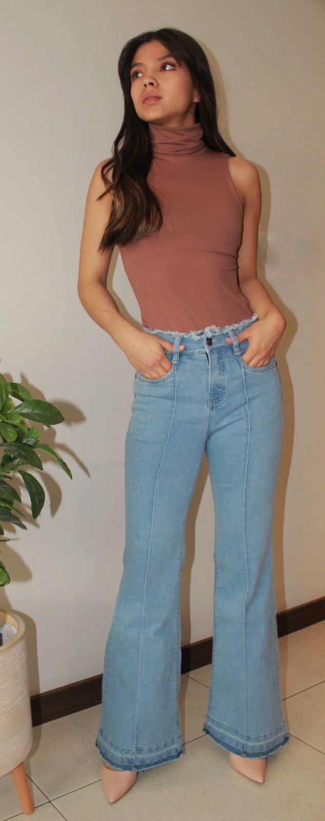LIGHT BLUE HIGH RISE FLARE RAW