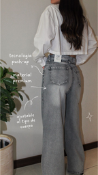 ASH GREY HIGH RISE BELTED WIDE
