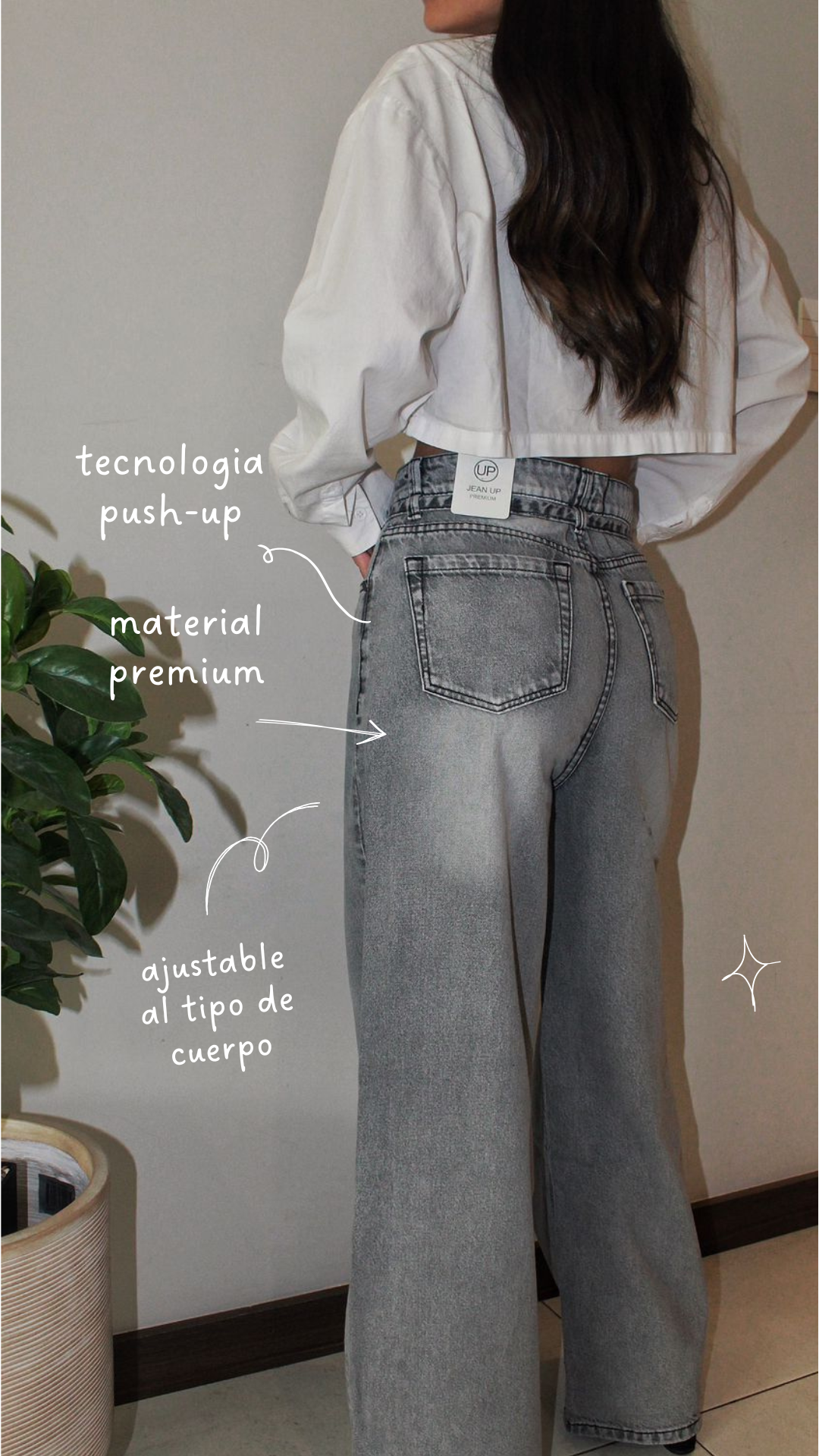 ASH GREY HIGH RISE BELTED WIDE