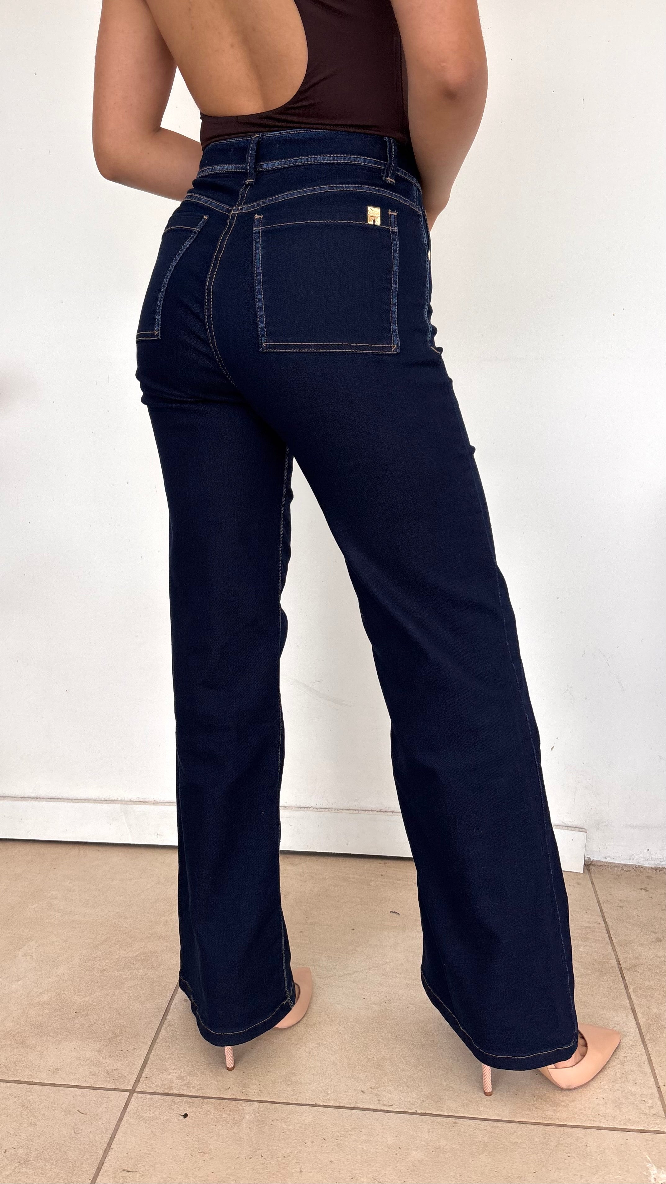 WIDE LEG HIGH RISE MIDNIGHT BLUE