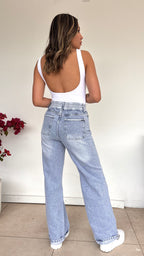 FRESH WIDE LEG HIGH RISE SKY BLUE