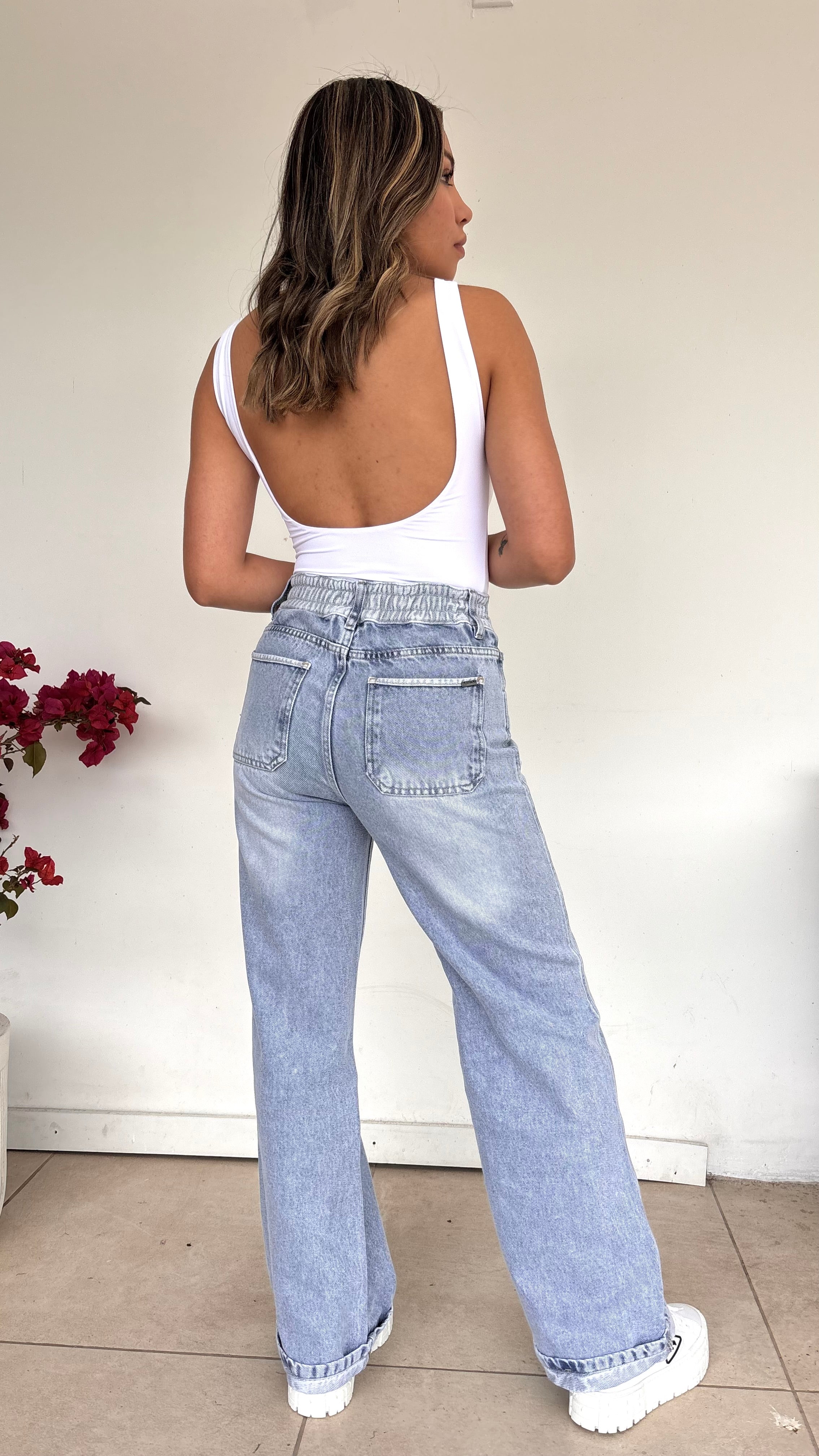 FRESH WIDE LEG HIGH RISE SKY BLUE