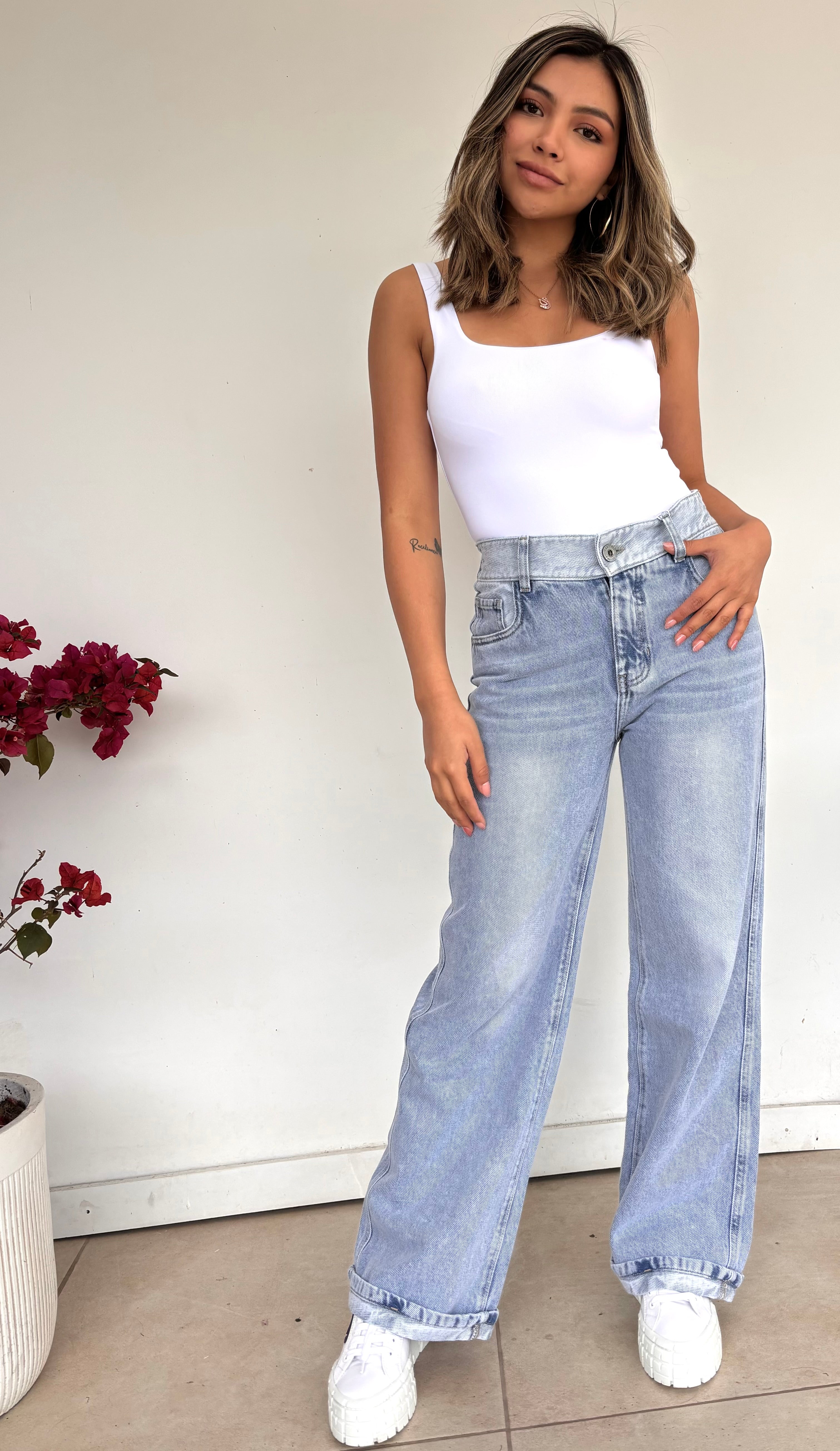 FRESH WIDE LEG HIGH RISE SKY BLUE