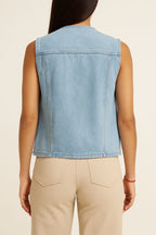 DENIM VEST SKY BLUE