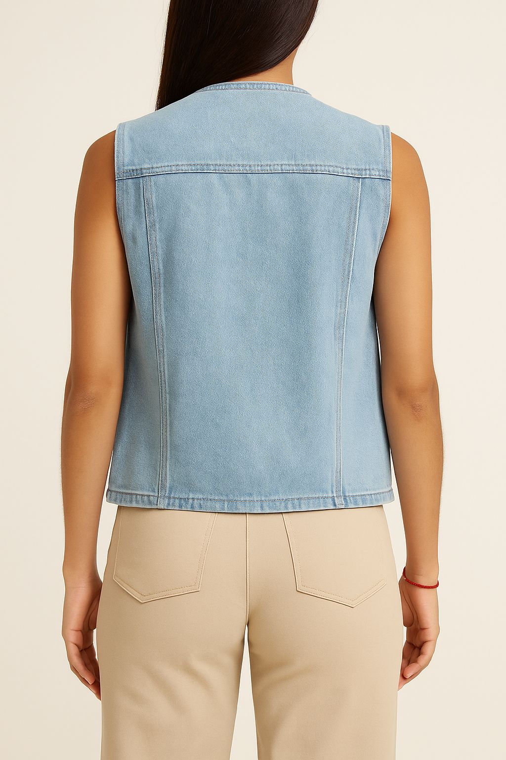 DENIM VEST SKY BLUE