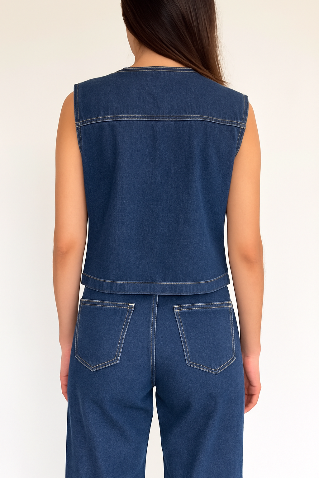 DENIM VEST DEEP BLUE