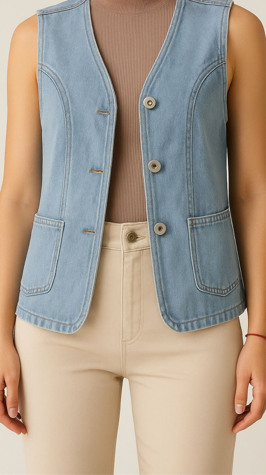 DENIM VEST SKY BLUE