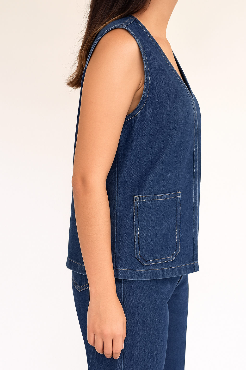 DENIM VEST DEEP BLUE