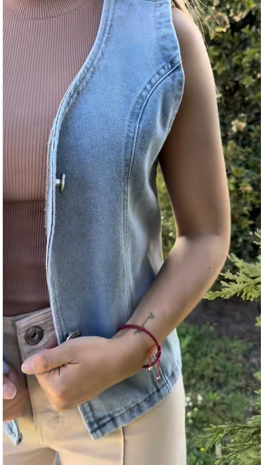 DENIM VEST SKY BLUE