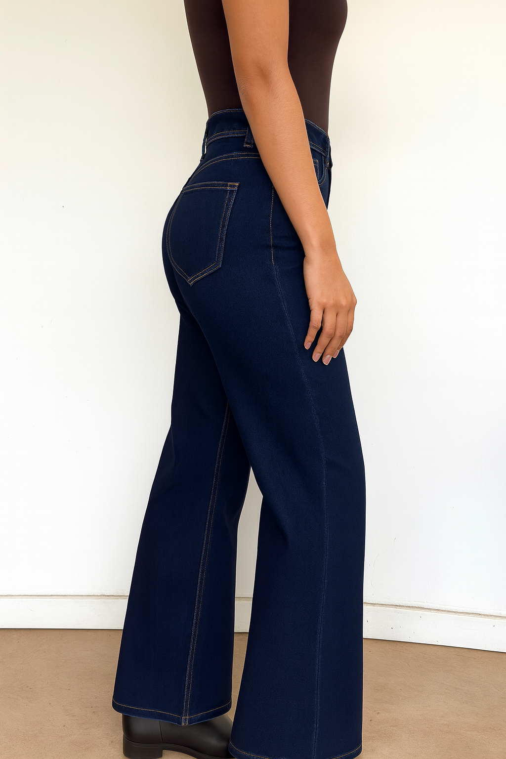 WIDE LEG HIGH RISE MIDNIGHT BLUE