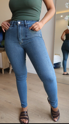 SKINNY HIGH RISE BLUE PUSH UP