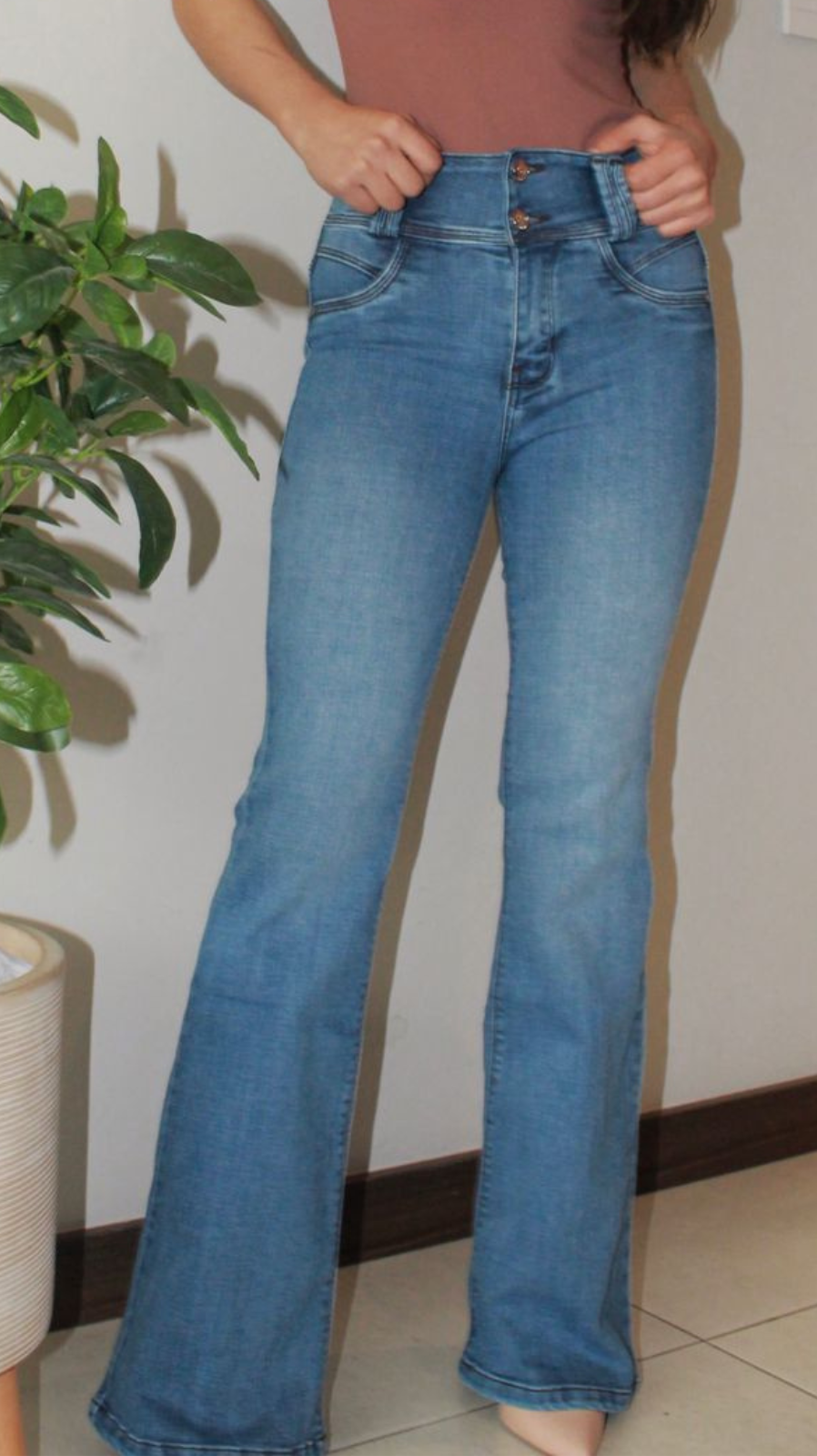 MID BLUE HIGH RISE FLARE