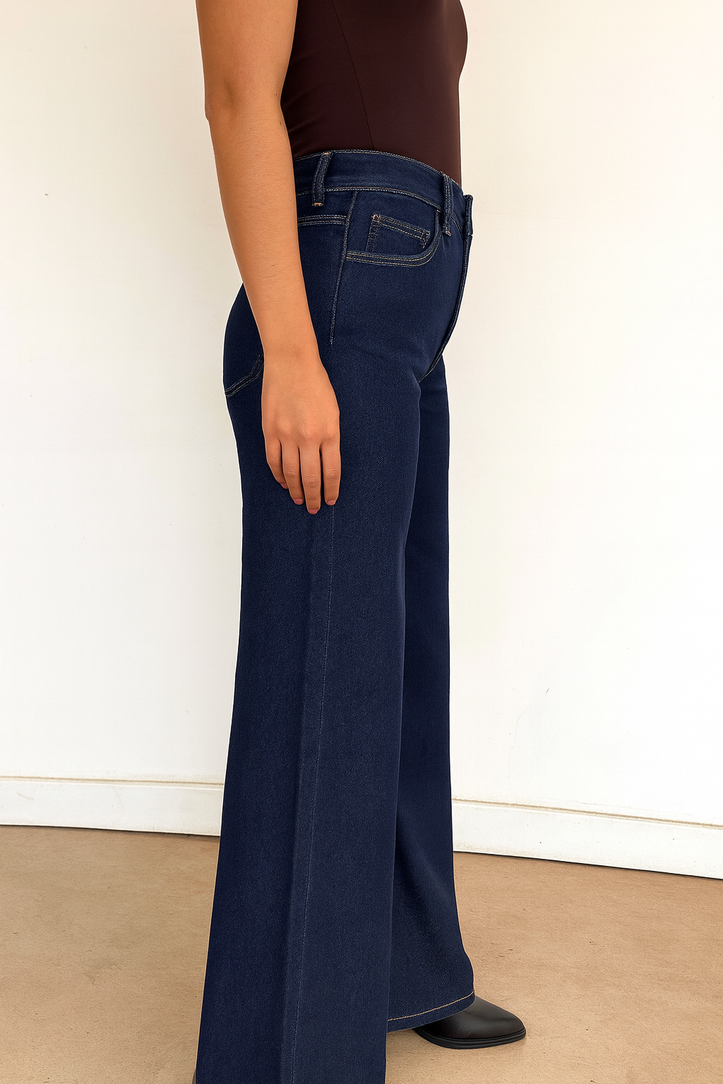 WIDE LEG HIGH RISE RAW BLUE