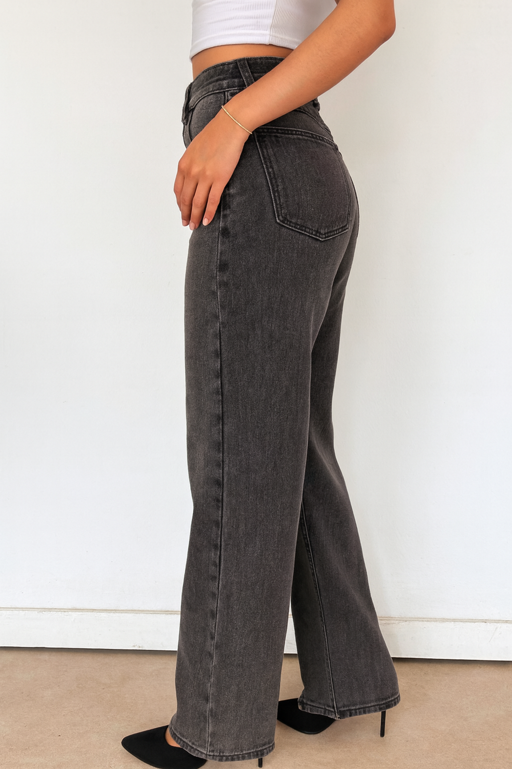 WIDE LEG WASHED BLACK